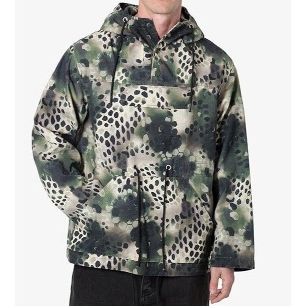 Swamp Camo Anorak Hooded Jacket Men Medium Hunting Outdoor Casual Streetwear